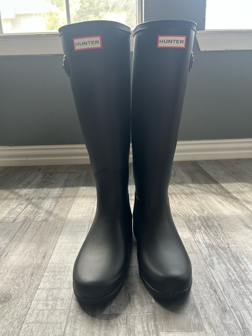 Hunter Black Refined Slim Tall Rain Boots